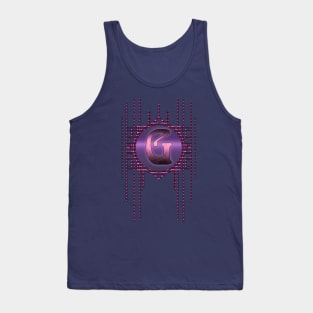 Purple Retro Alphabet Vintage Artdeco Letter G Tank Top